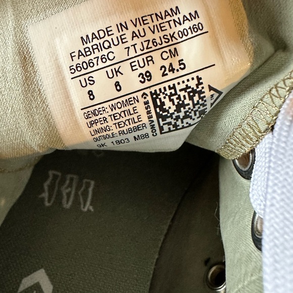 Converse Chuck Taylor All Star Lift Ox women's platform sneakers Sz 8 - Picture 4 of 7